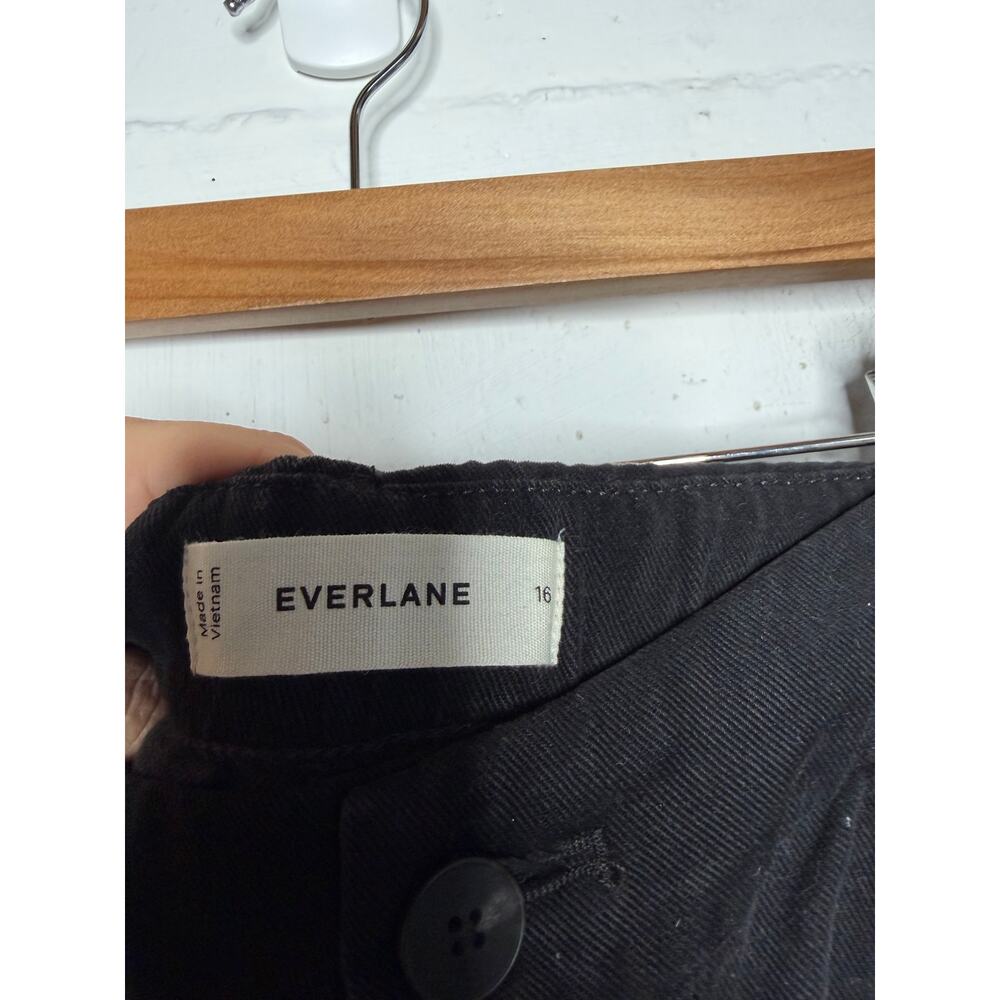 NEW Everlane Womens Pleated Wide Leg Chino Pants Size 16 Black - Picture 3 of 7